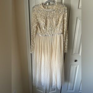 Needle & Thread Tempest Bodice Ballerina Dress - Size 12 - Champagne - NWT